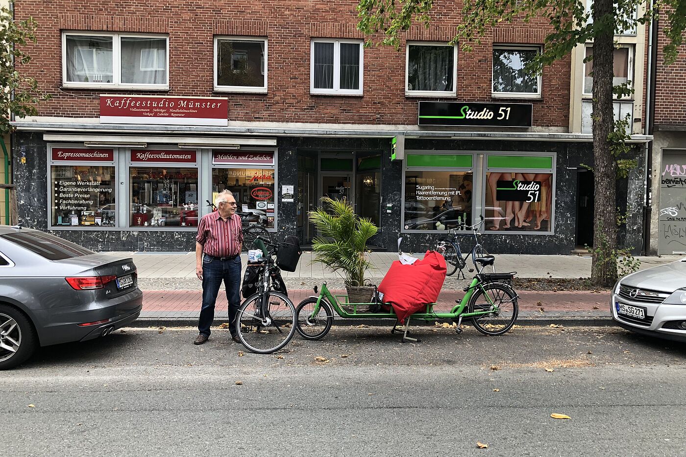 Statt Auto Lastenrad: Park(ing) Day 2018 in Münster.