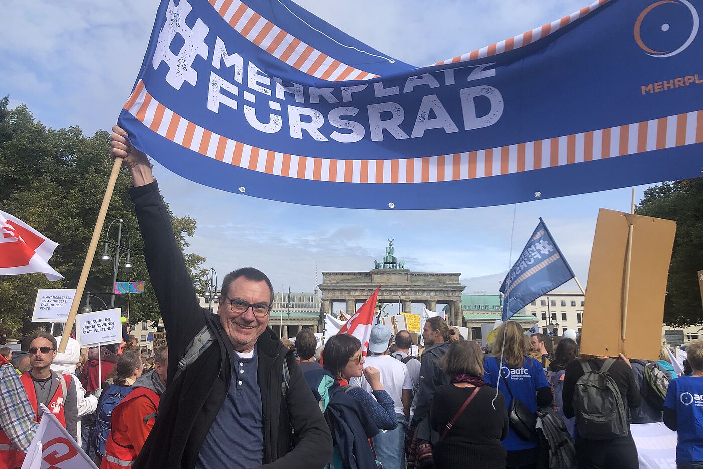 Ulrich Syberg beim Globalen Klimastreik im September 2019 in Berlin.