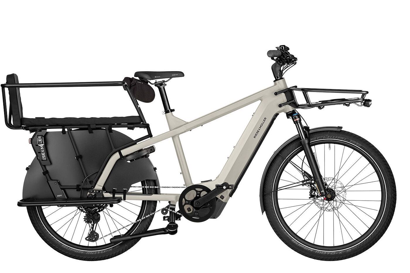 Freistellerbild vom Lastenrad Longtail Multicharger 3 von Riese und Müller